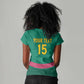 Custom Cameroun Football Women V-Neck T-Shirt Allez les Lions