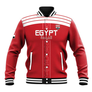 Egyptian Football Custom Baseball Jacket Yalla Masr - Red Ver