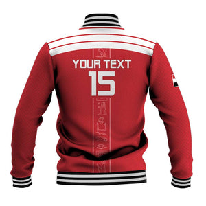 Egyptian Football Custom Baseball Jacket Yalla Masr - Red Ver