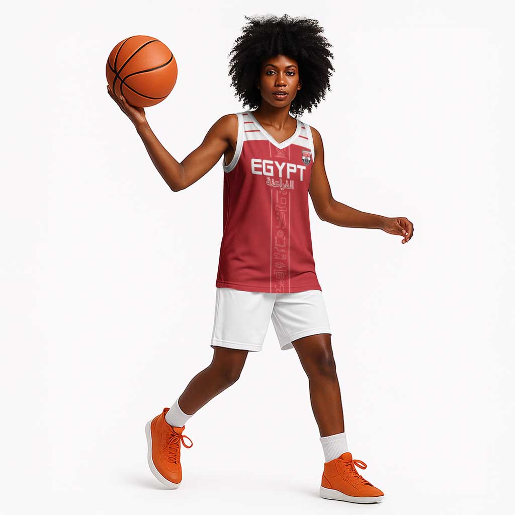 Egyptian Football Custom Basketball Jersey Yalla Masr - Red Ver - African Pride