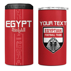 Egyptian Football Custom 4 in 1 Can Cooler Tumbler Yalla Masr - Red Ver
