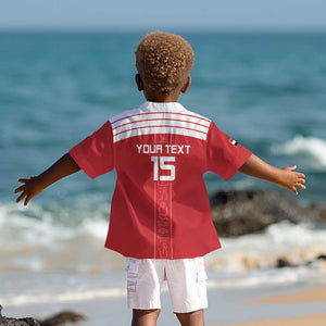 Egyptian Football Custom Kid Hawaiian Shirt Yalla Masr - Red Ver