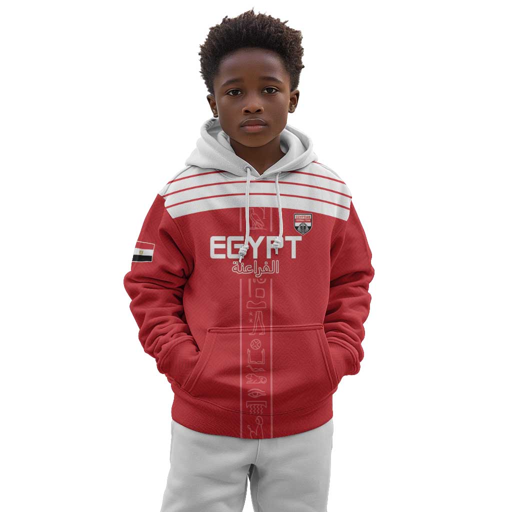 Egyptian Football Custom Kid Hoodie Yalla Masr - Red Ver