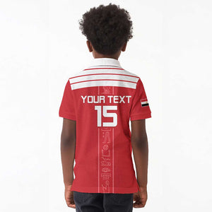 Egyptian Football Custom Kid Polo Shirt Yalla Masr - Red Ver