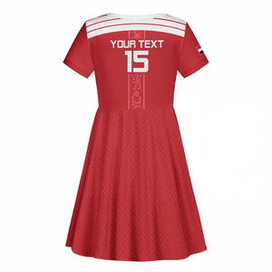 Egyptian Football Custom Kid Short Sleeve Dress Yalla Masr - Red Ver