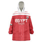 Egyptian Football Custom Kid Wearable Blanket Hoodie Yalla Masr - Red Ver