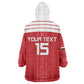 Egyptian Football Custom Kid Wearable Blanket Hoodie Yalla Masr - Red Ver