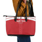Egyptian Football Custom Leather Tote Bag Yalla Masr - Red Ver