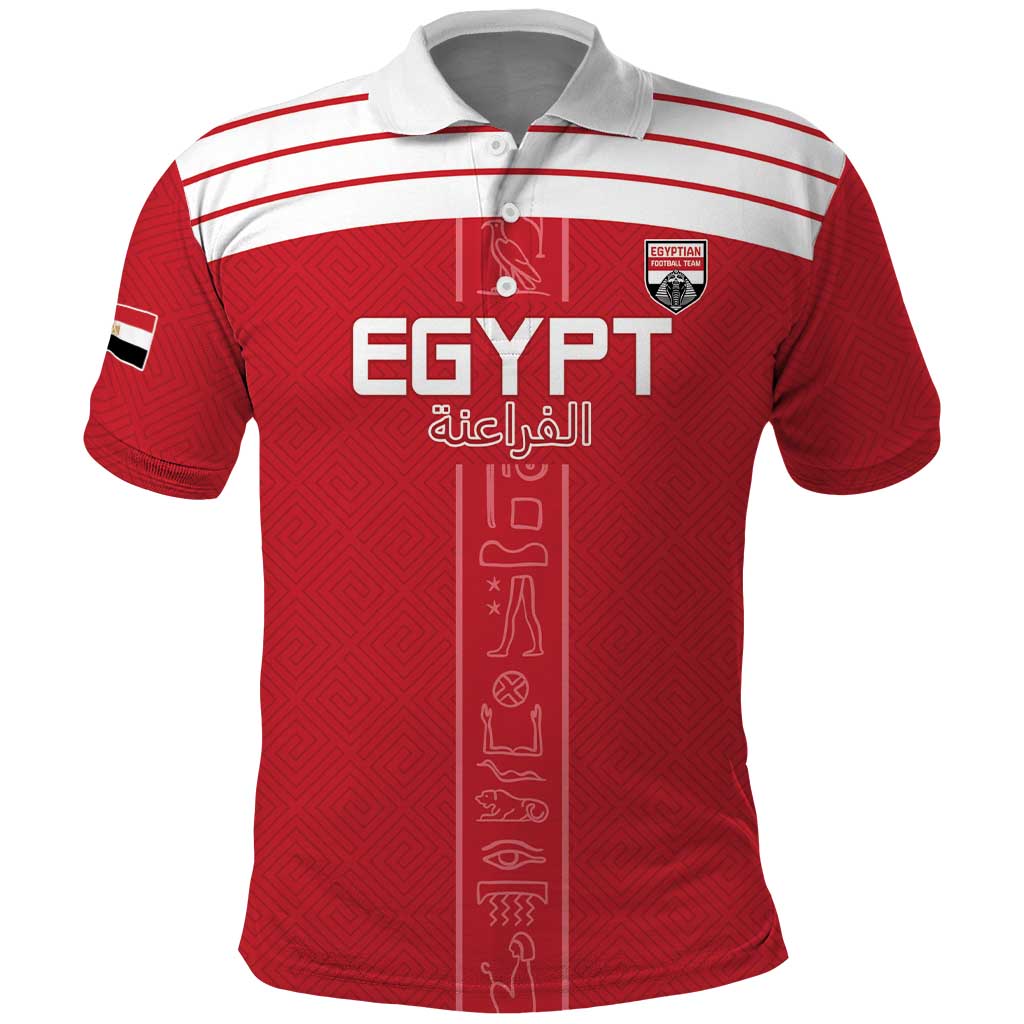 Egyptian Football Custom Polo Shirt Yalla Masr - Red Ver