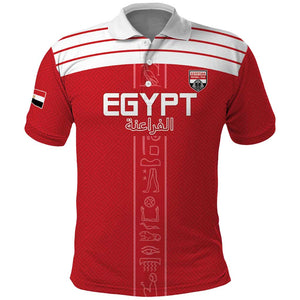 Egyptian Football Custom Polo Shirt Yalla Masr - Red Ver