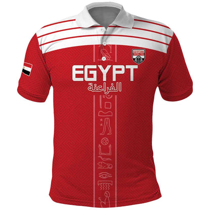 Egyptian Football Custom Polo Shirt Yalla Masr - Red Ver