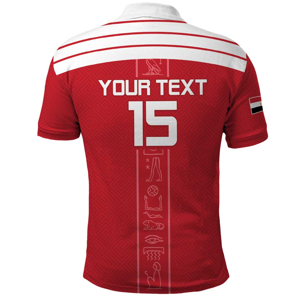 Egyptian Football Custom Polo Shirt Yalla Masr - Red Ver