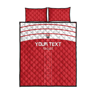 Egyptian Football Custom Quilt Bed Set Yalla Masr - Red Ver