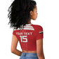 Egyptian Football Custom Raglan Cropped T shirt Yalla Masr - Red Ver