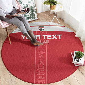 Egyptian Football Custom Round Carpet Yalla Masr - Red Ver