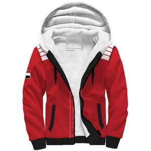 Egyptian Football Custom Sherpa Hoodie Yalla Masr - Red Ver
