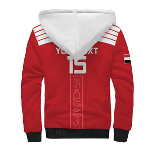 Egyptian Football Custom Sherpa Hoodie Yalla Masr - Red Ver