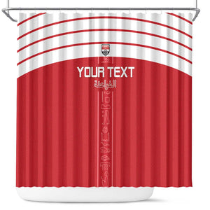 Egyptian Football Custom Shower Curtain Yalla Masr - Red Ver