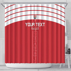 Egyptian Football Custom Shower Curtain Yalla Masr - Red Ver