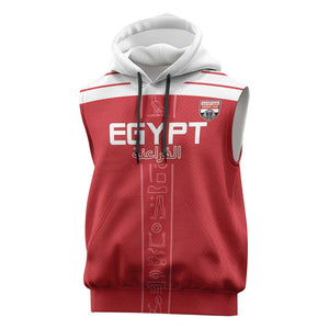 Egyptian Football Custom Sleeveless Hoodie Yalla Masr - Red Ver - African Pride