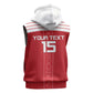 Egyptian Football Custom Sleeveless Zip Hoodie Yalla Masr - Red Ver - African Pride