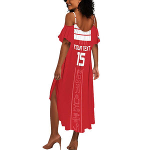 Egyptian Football Custom Summer Maxi Dress Yalla Masr - Red Ver