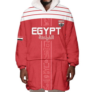 Egyptian Football Custom Wearable Blanket Hoodie Yalla Masr - Red Ver