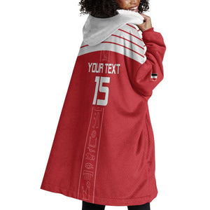 Egyptian Football Custom Wearable Blanket Hoodie Yalla Masr - Red Ver