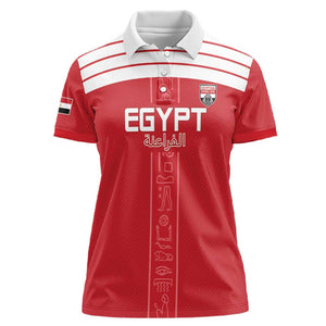 Egyptian Football Custom Women Polo Shirt Yalla Masr - Red Ver