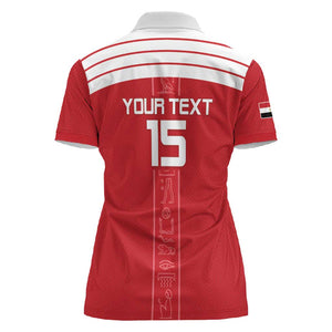 Egyptian Football Custom Women Polo Shirt Yalla Masr - Red Ver