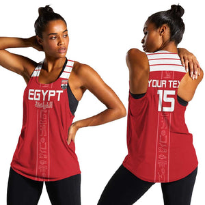 Egyptian Football Custom Women Racerback Tank Yalla Masr - Red Ver