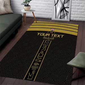 Egyptian Football Custom Area Rug Yalla Masr - Black Ver