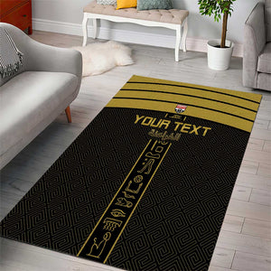 Egyptian Football Custom Area Rug Yalla Masr - Black Ver