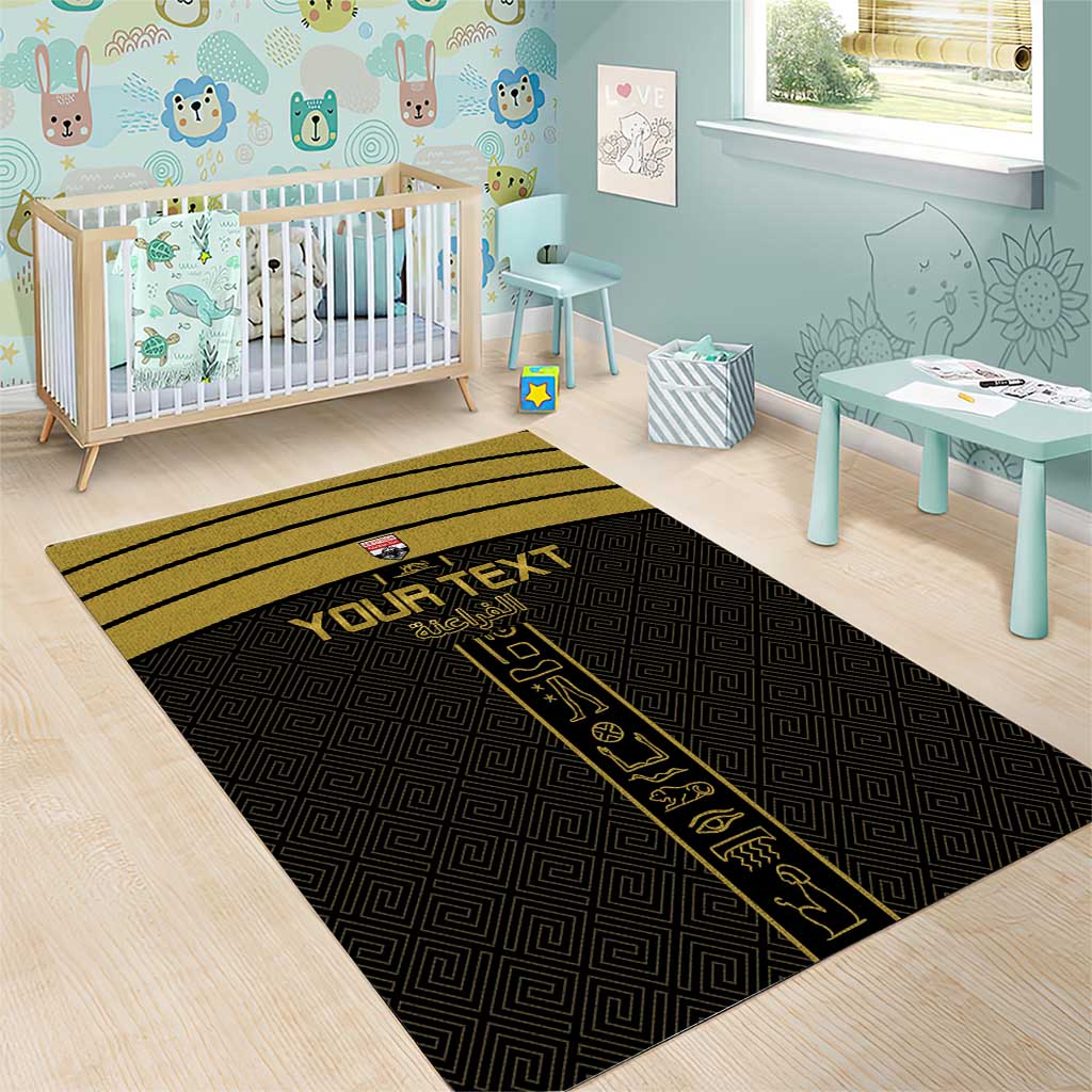 Egyptian Football Custom Area Rug Yalla Masr - Black Ver