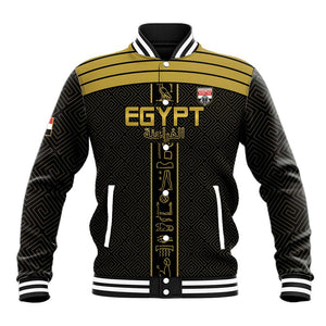 Egyptian Football Custom Baseball Jacket Yalla Masr - Black Ver