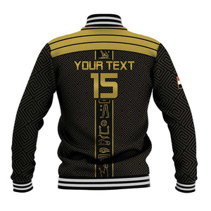 Egyptian Football Custom Baseball Jacket Yalla Masr - Black Ver
