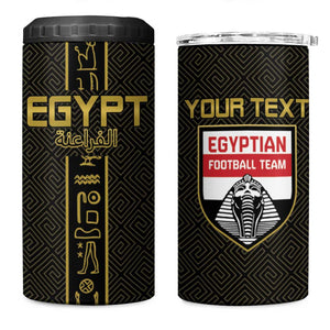 Egyptian Football Custom 4 in 1 Can Cooler Tumbler Yalla Masr - Black Ver