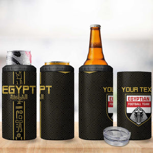 Egyptian Football Custom 4 in 1 Can Cooler Tumbler Yalla Masr - Black Ver