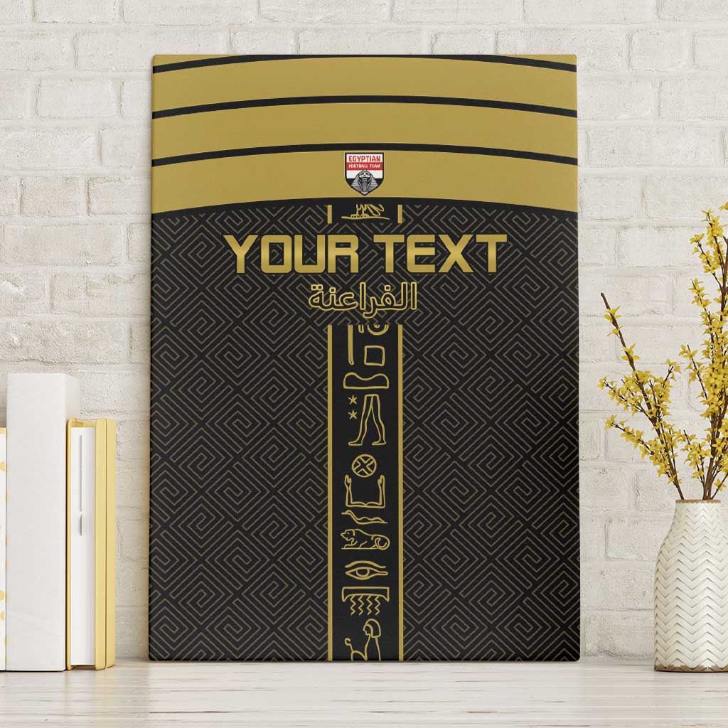 Egyptian Football Custom Canvas Wall Art Yalla Masr - Black Ver
