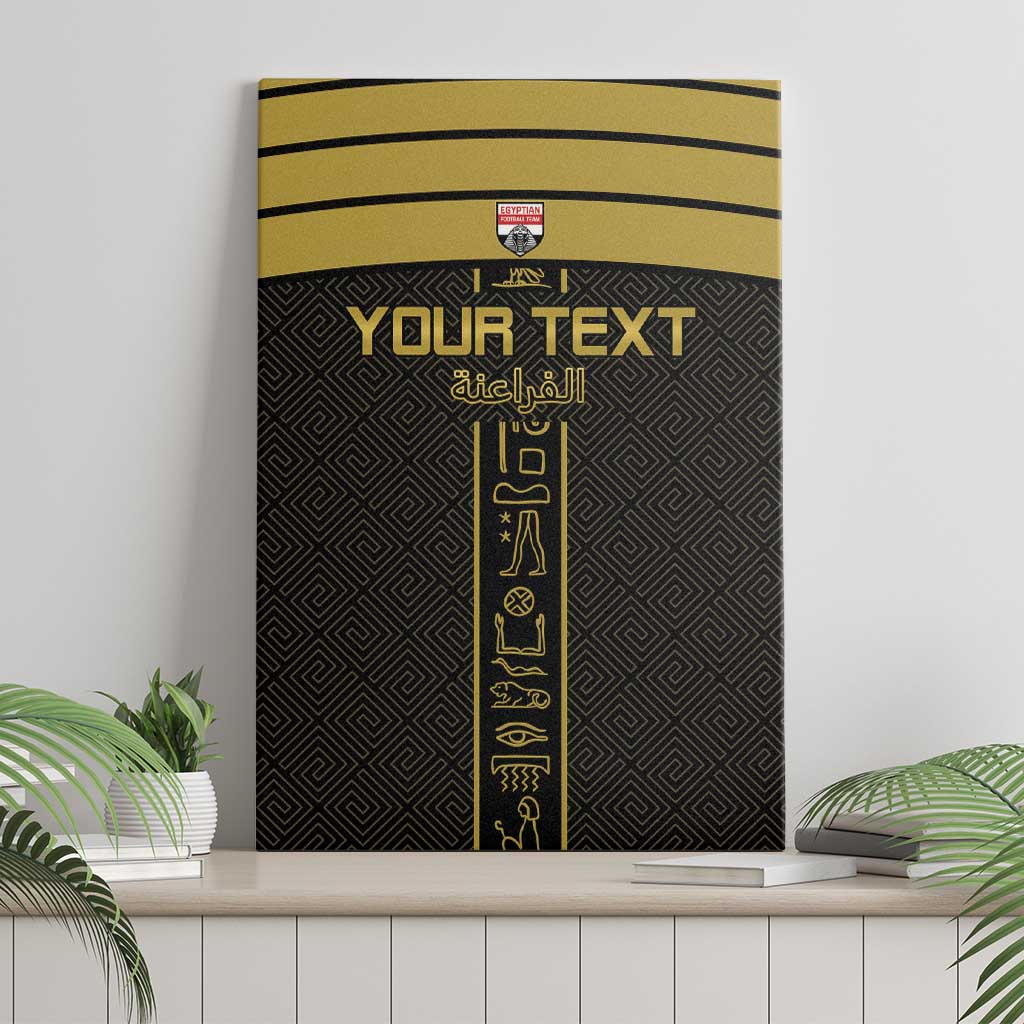 Egyptian Football Custom Canvas Wall Art Yalla Masr - Black Ver