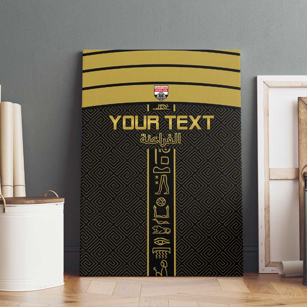 Egyptian Football Custom Canvas Wall Art Yalla Masr - Black Ver