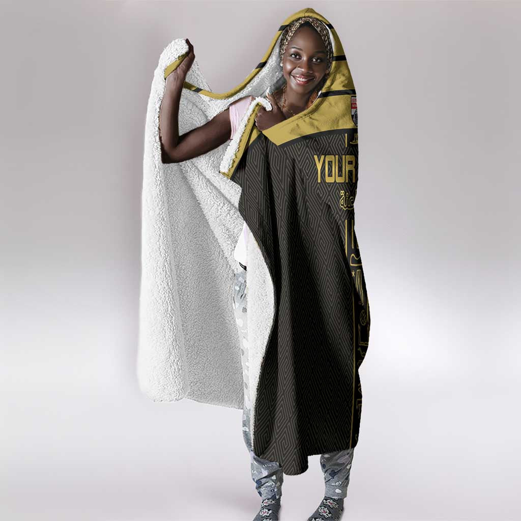 Egyptian Football Custom Hooded Blanket Yalla Masr - Black Ver