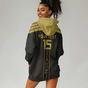 Egyptian Football Custom Hoodie Dress Yalla Masr - Black Ver