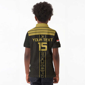 Egyptian Football Custom Kid Polo Shirt Yalla Masr - Black Ver