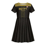 Egyptian Football Custom Kid Short Sleeve Dress Yalla Masr - Black Ver