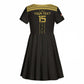 Egyptian Football Custom Kid Short Sleeve Dress Yalla Masr - Black Ver