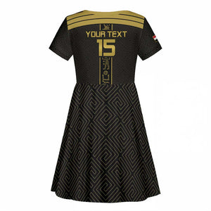 Egyptian Football Custom Kid Short Sleeve Dress Yalla Masr - Black Ver