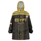 Egyptian Football Custom Kid Wearable Blanket Hoodie Yalla Masr - Black Ver