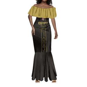 Egyptian Football Custom Mermaid Dress Yalla Masr - Black Ver