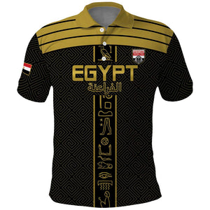 Egyptian Football Custom Polo Shirt Yalla Masr - Black Ver